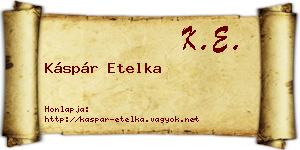 Káspár Etelka névjegykártya