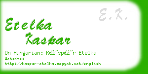 etelka kaspar business card